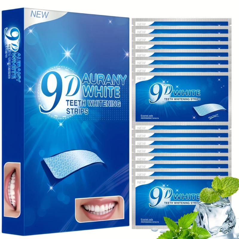 Teeth Whitening With Hydrogen Peroxide - 21 Pairs of 9D Aurany White