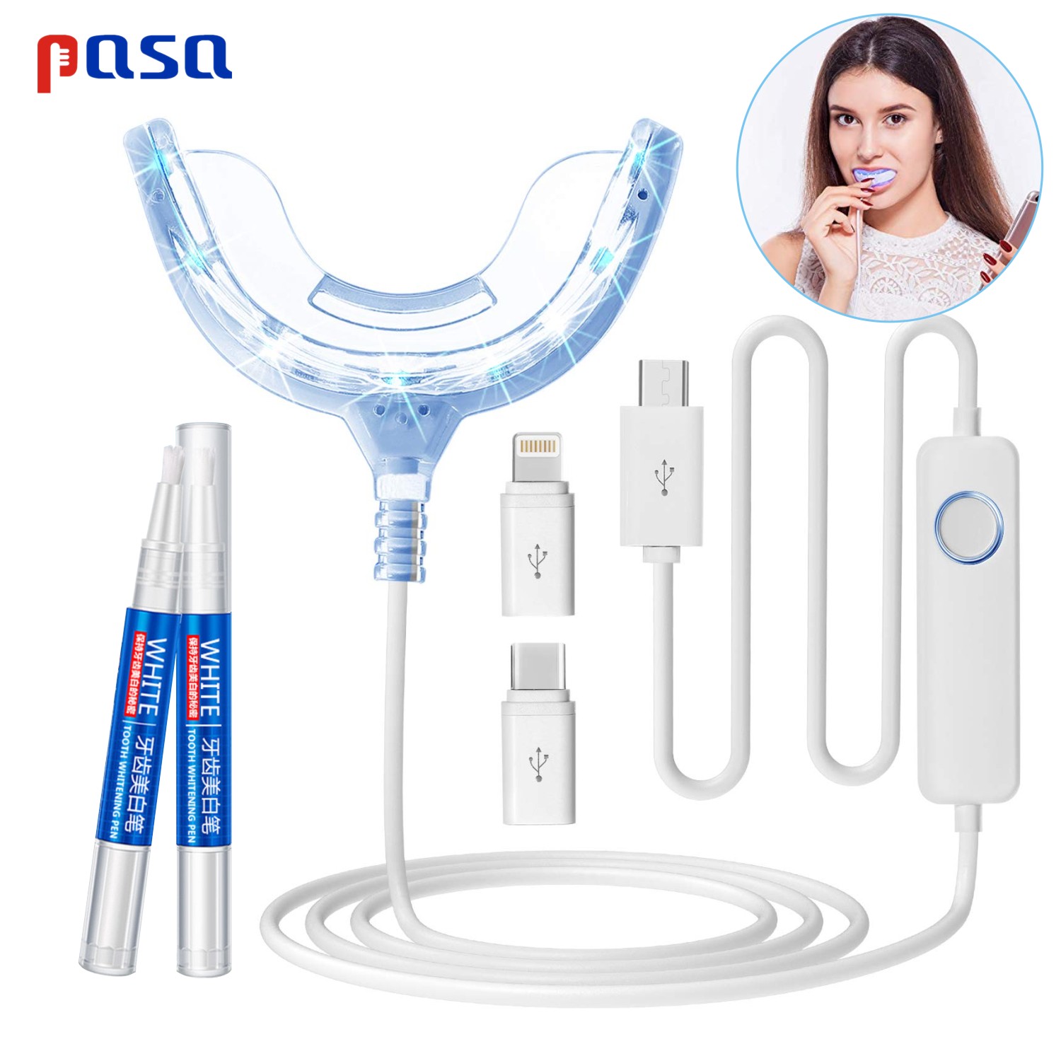 Teeth Whitening Led Kit - Portable LED Cold Blue Light Smile