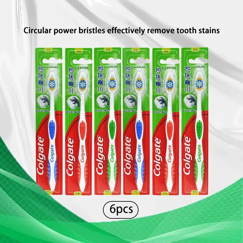 Colgate Whitening Teeth - Clogate 6pcs Adult Soft Bristle Toothbrush