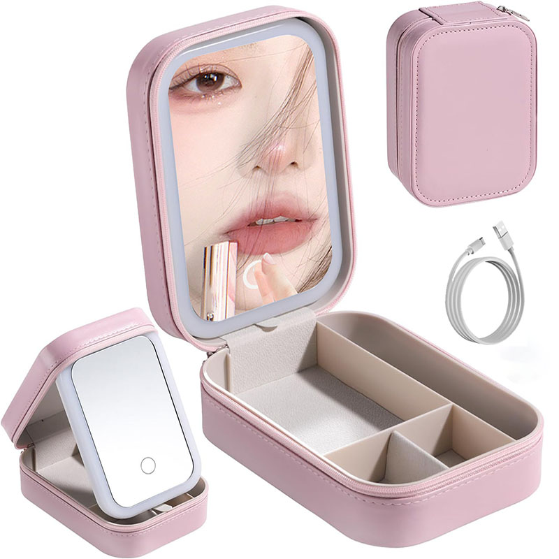 LED Makeup Bag With Mirror For - Led Mouth Tray review and price