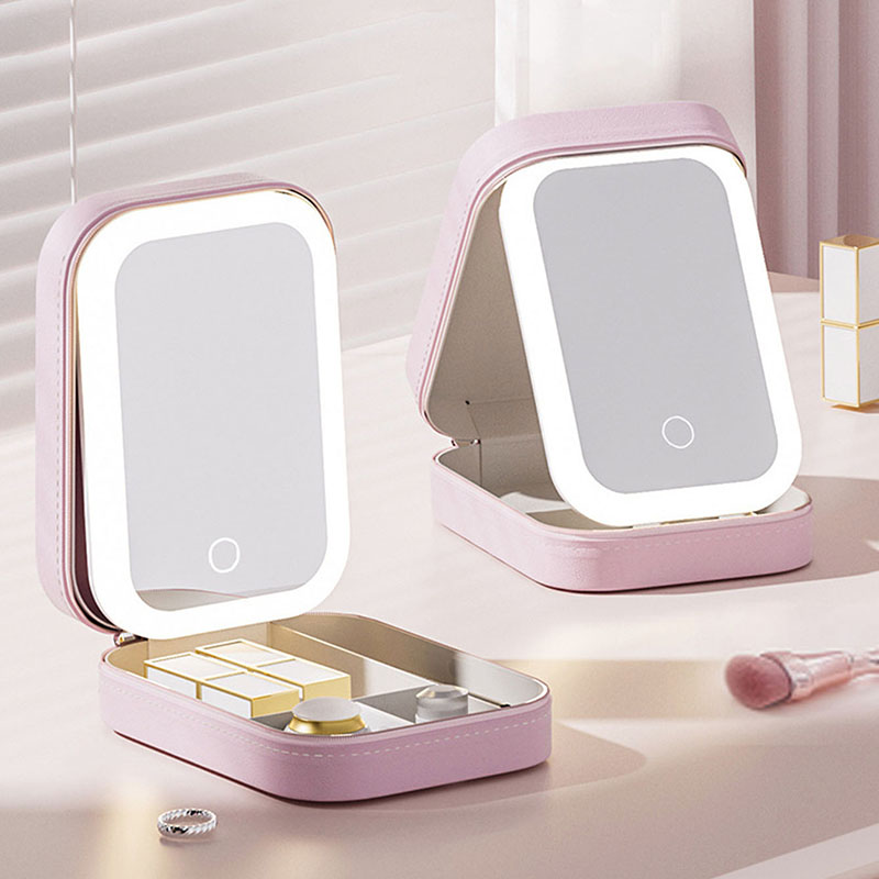 LED Makeup Bag With Mirror For - Led Mouth Tray review and price