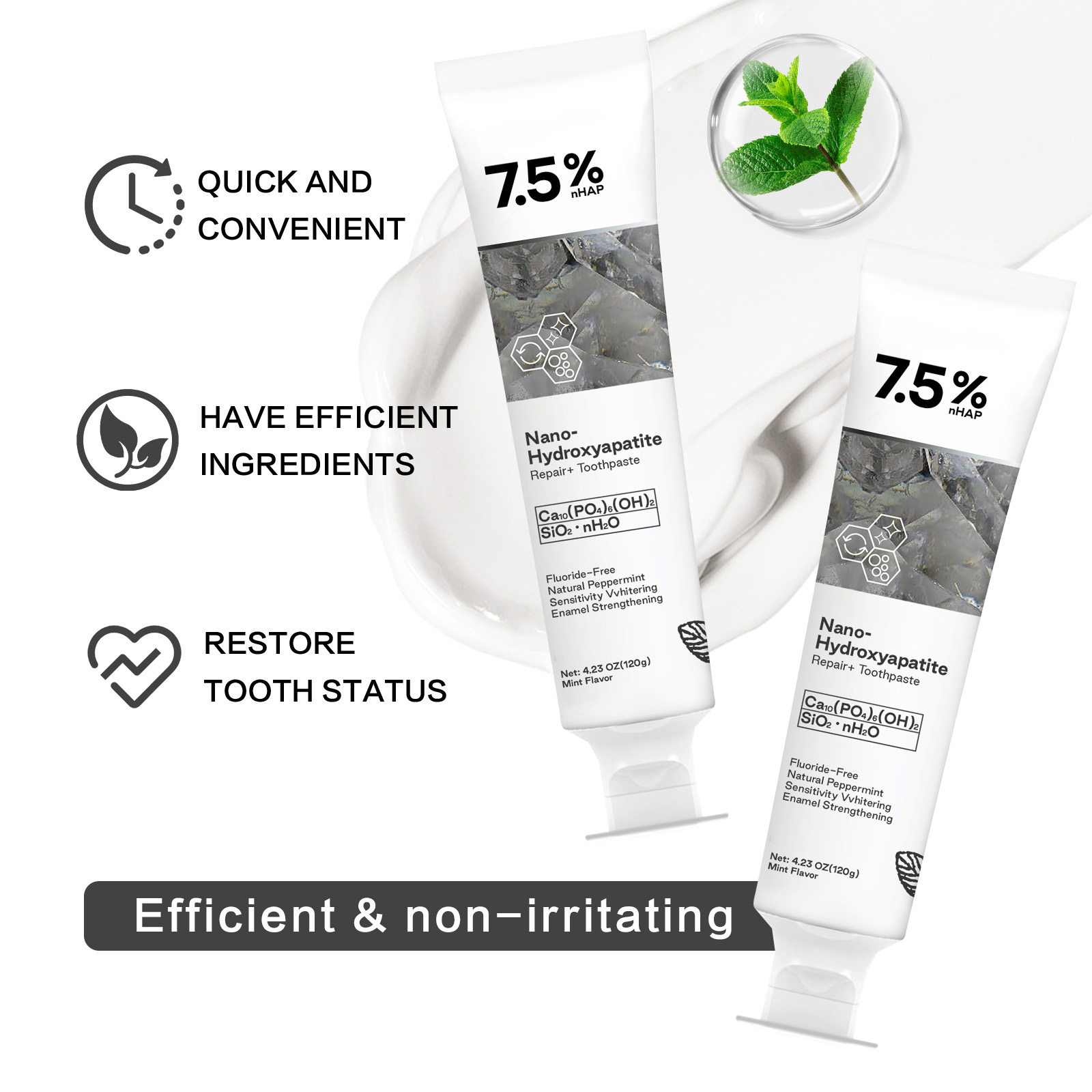Nano Hydroxyapatite Toothpaste - Teeth Whitening With Hydrogen Peroxide review and price