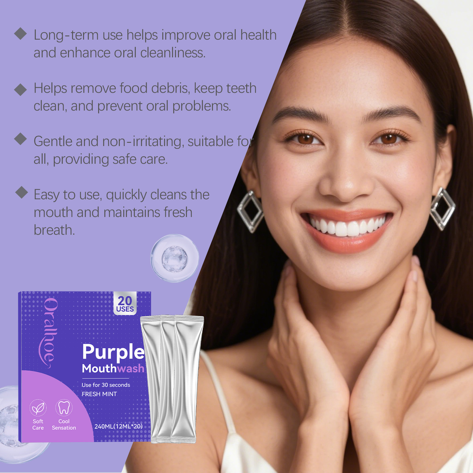 Individual Pack Purple Mouthwa - Teeth Whitening Xylitol review and price