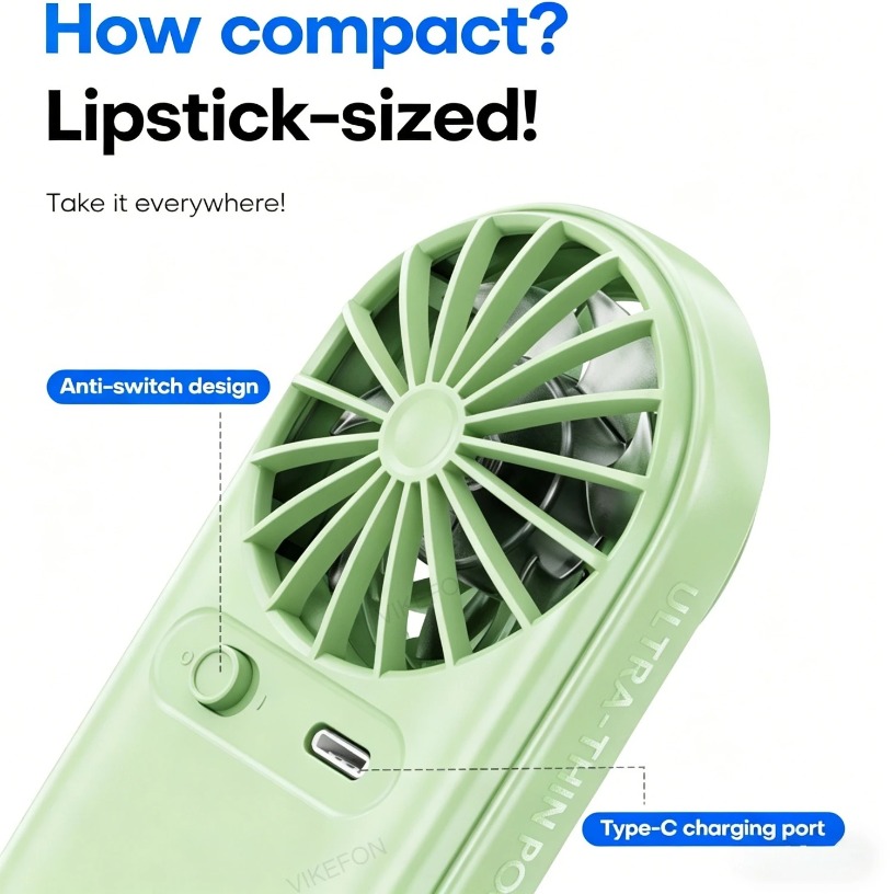 11000RPM Mini Pocket Fan Lipst - Led Mouth Tray review and price