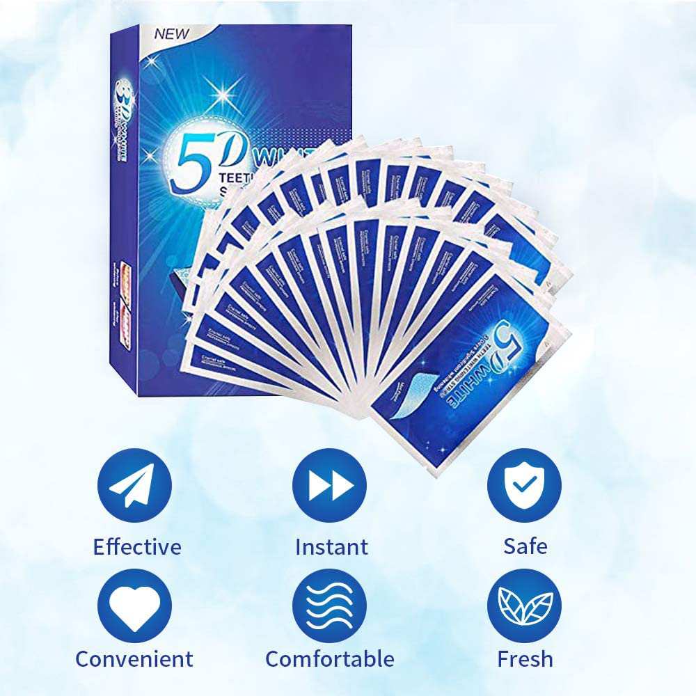 5D White Teeth Whitening Strip - Teeth Whitening With Hydrogen Peroxide review and price